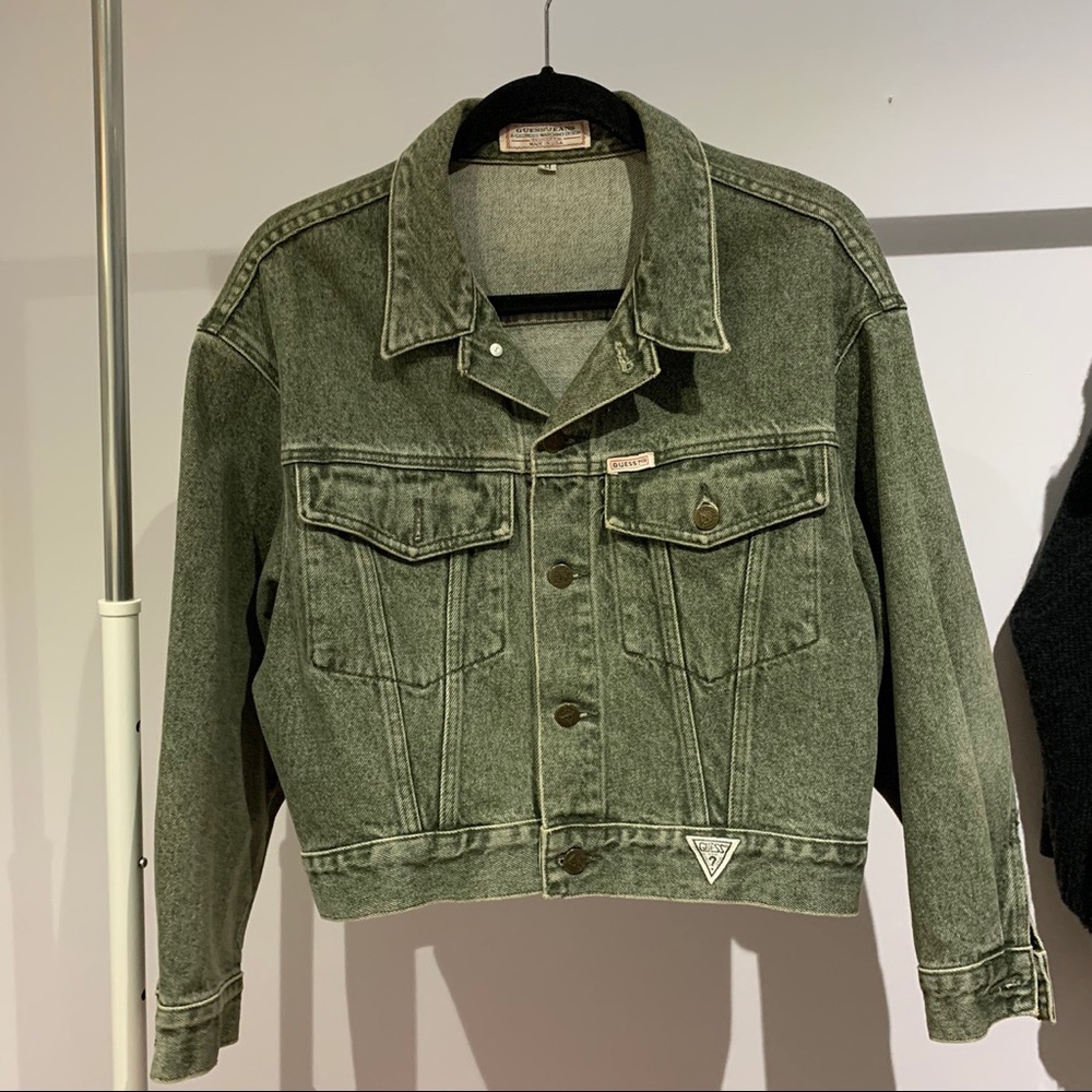 Guess vintage green denim jacket